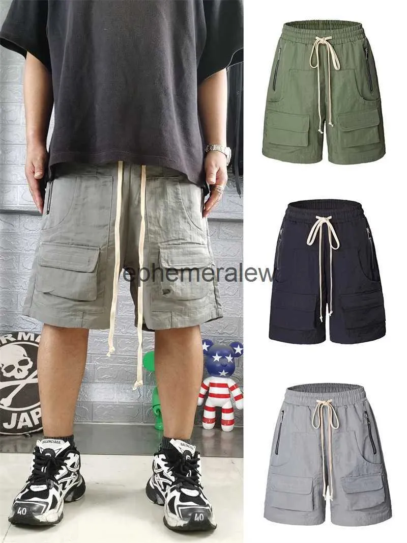 Men's Shorts High Street Fashion Shorts Mesh Breaable Qui Drying Dstring Zipper Poet Men's And Women's Caprisephemeralew