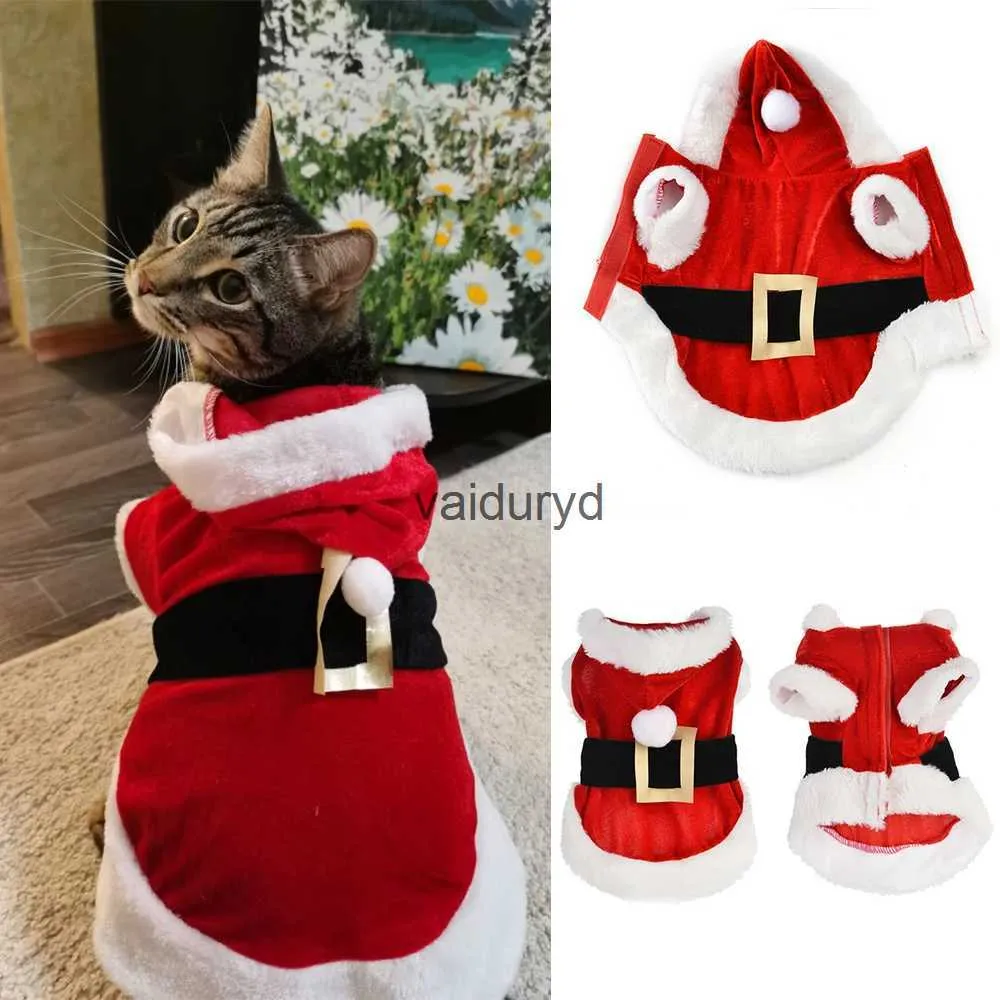 Hundebekleidung, Katze, Weihnachtskostüm, Kleidung, Winter, Kapuze und Welpenmantel, Weihnachtsmann-Outfits, Haustier, Kätzchen, Weihnachten, Neujahr, Verkleidung, Party, Geschenk