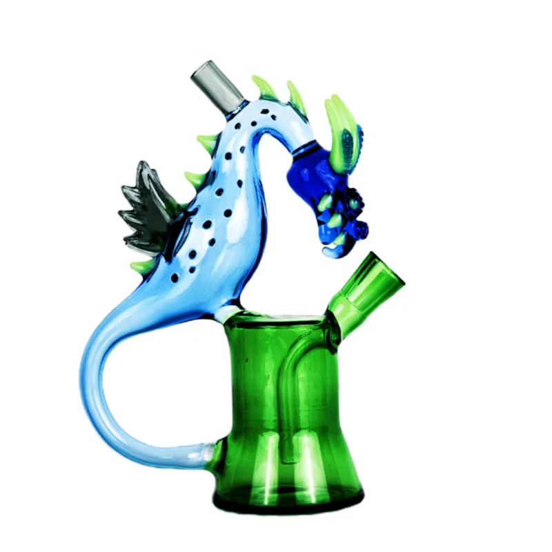 Bongs de vidro inebriantes Hookah / Cartoon Flying Dragon Recycler Glass Smoke Gun tubulação de água 14mm Bong