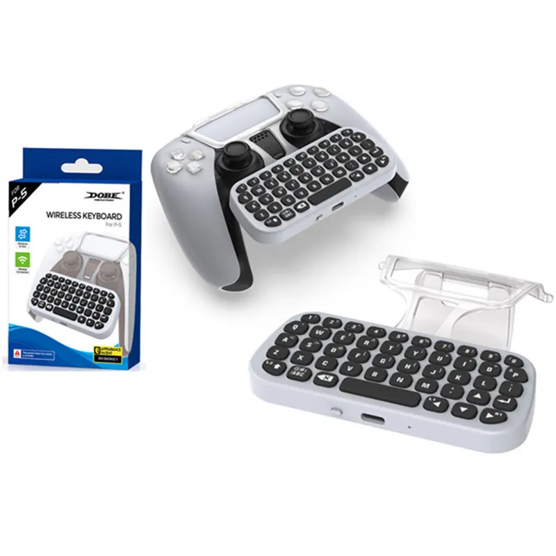 Mini clavier Bluetooth claviers sans fil chat messagerie clavier de conception ergonomique pour contrôleurs de jeu Ps5 Joysticks avec support livraison directe