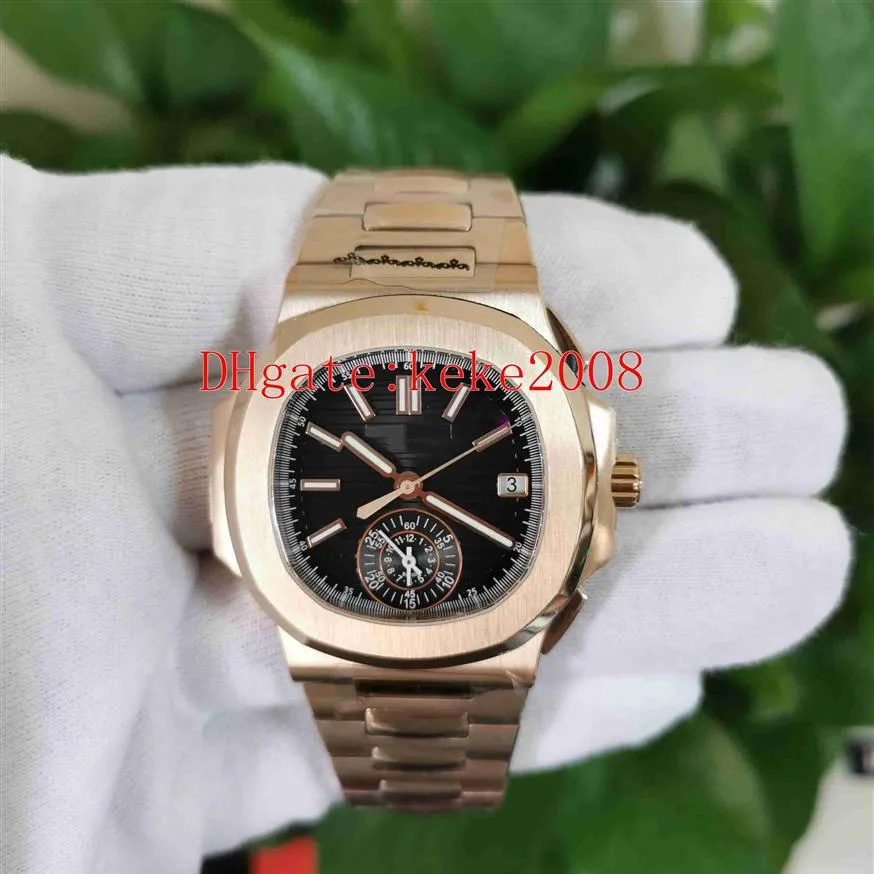 Doskonałe doskonałe zegarki Męskie zegarek BPF 40 5 mm 5980 5980 1R-001 Rose Gold Black Chronograph Top Cal CH 28-520 C MOVEME283N