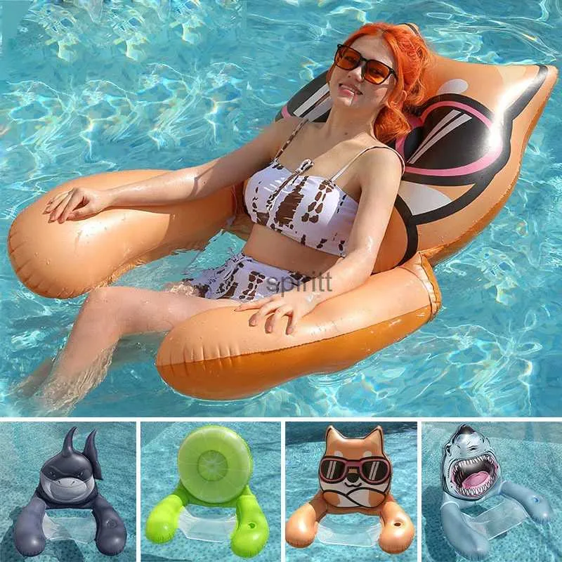 Other Pools SpasHG Inflatable Floating Ring Foldable Floating Float Water Amusement Swimming Pool Hammock Tube Swimming Mattress Pool Accessories YQ240111