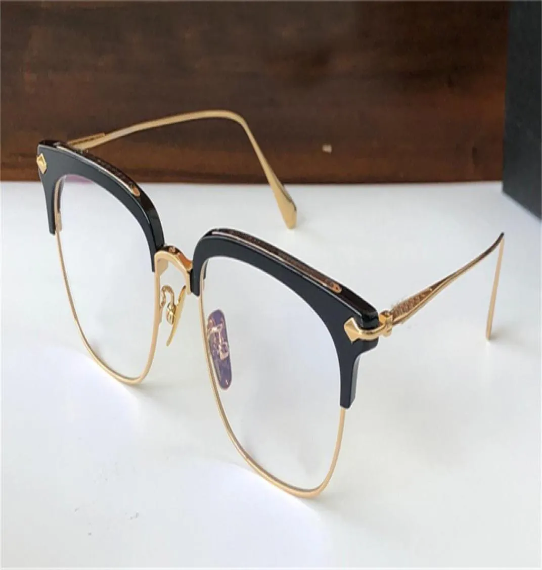 新しい眼鏡フレームメガネSluntradicti Men Eyeglasses Design Halfframe Glasses vintage Steampunk Style with Case9371697