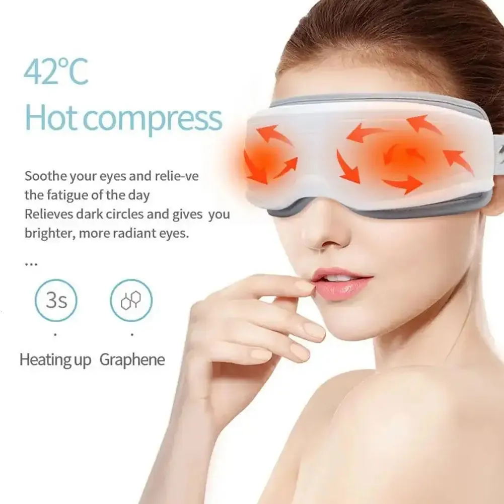 Eye Massager Smart Electric Vibration Care Instrument Compress Bluetooth Massage Glasses Fatigue Pouch Wrinkle 240110