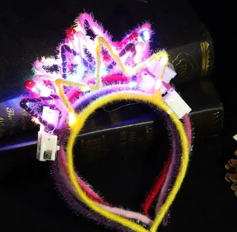 LED Light Up Glasses Rabbit Cat Ear Crown Headband Neon Party Supplies Mardi Gras Glowing Shutters Eyewear Birthday Wedding Decorations