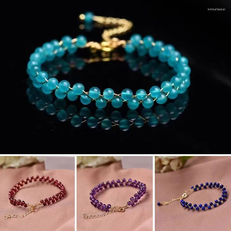 Strand Natuursteen Lapis Lazuli Granaat Amazoniet Amethist Parels Armband Voor Vrouwen Fijne Sieraden Party Bruiloft Luxe Cadeau Handwerk