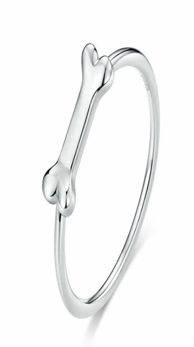 Anelli da dito in osso carino per ragazze europee uniche in argento sterling 925 taglia 68 per regali di Natale14764819143387