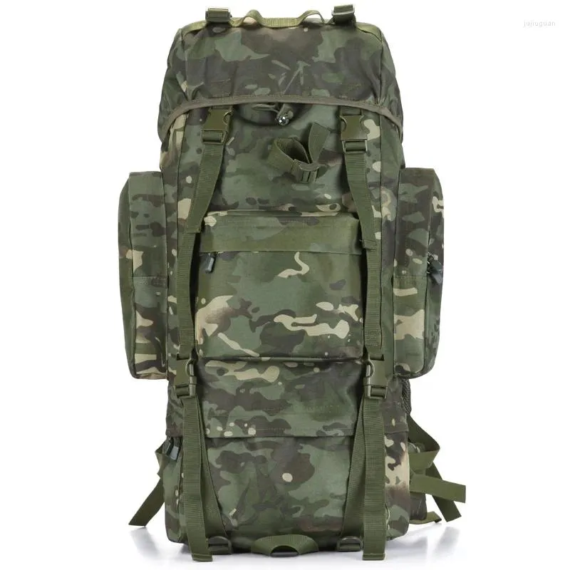 Ryggsäck 70L stor kapacitet militär högkvalitativ vattentät oxford ryggsäckar mäns resväska med regntäcke