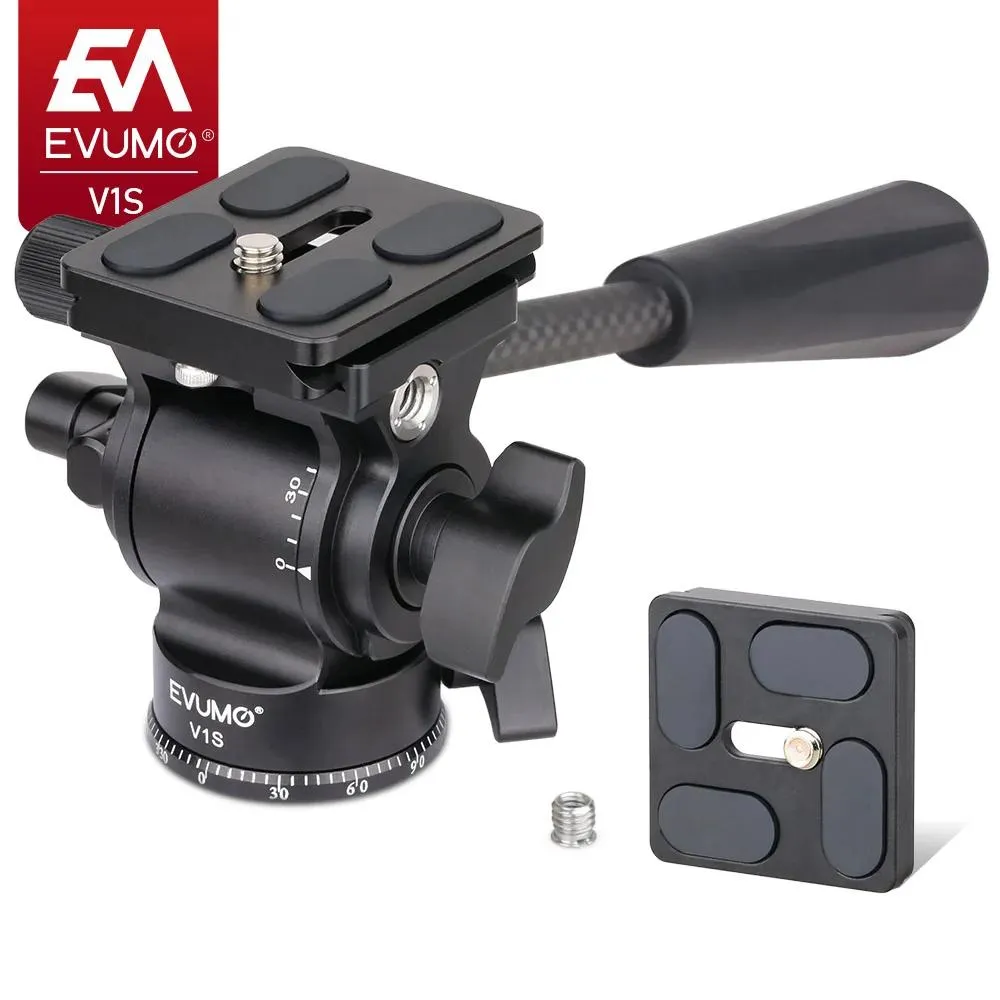 Acessórios Leve Mini Video Fluid Head Panorâmica Tripé Ball Head Fibra de Carbono Lidar com Placa de Liberação Extra Rápida para Câmera Mirrorless