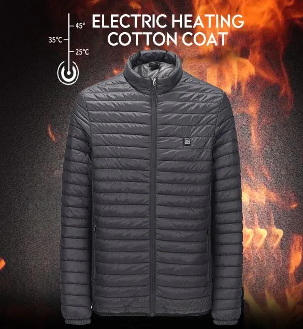 Warm Coat Pocket USB Heated Coat Heating Jacket Washable Zipper Windproof Temperature Ajustable Electric Vest Heated1620010