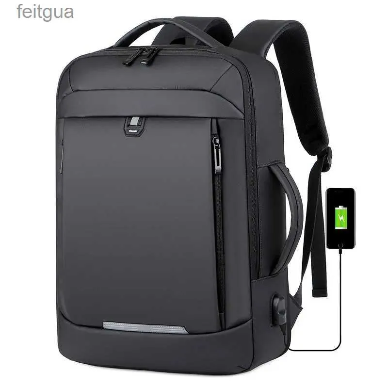 Laptoptaschen Rucksack 17-Zoll-Business-Laptop-Rucksack Wasserdichtes Notebook für Männer Schulbüchertasche Erweiterbare Multifunktions-USB-Lade-Mann-Rucksäcke YQ240111