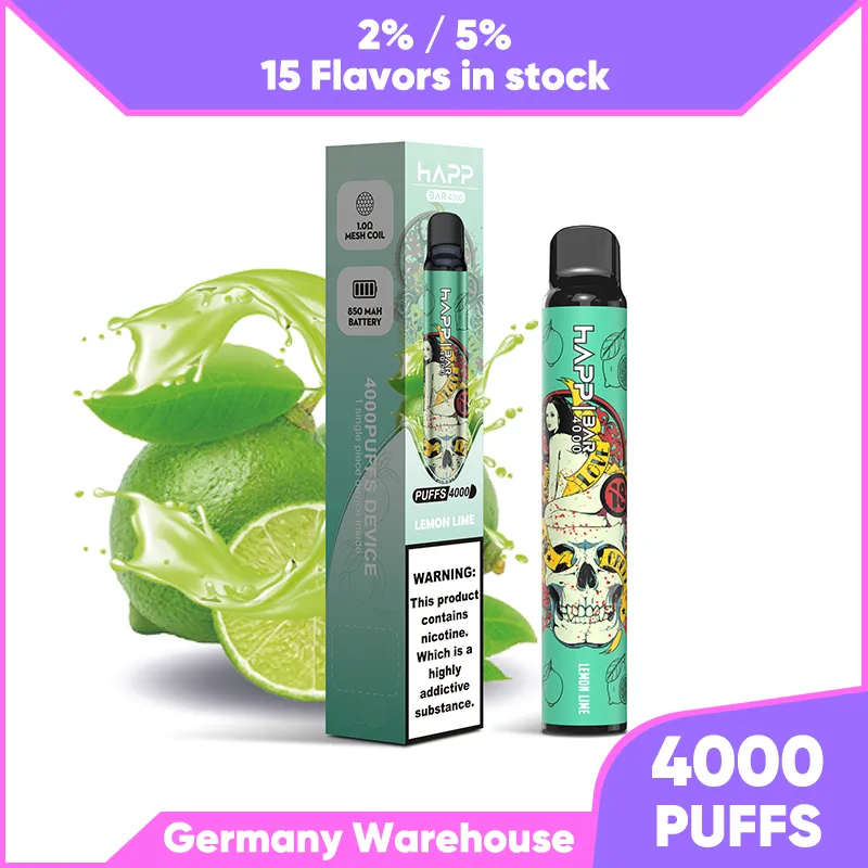 E cigarette Happ Bar bouffée 5000 vapes bouffée jetable 4000 850mAh batterie en vrac cig électronique en gros vape stylo 3500