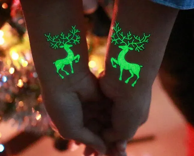 Party Decoration Luminous Temporary Tattoo Stickers Christmas Carnival Party New Year Decor Christmas Decoration XB1