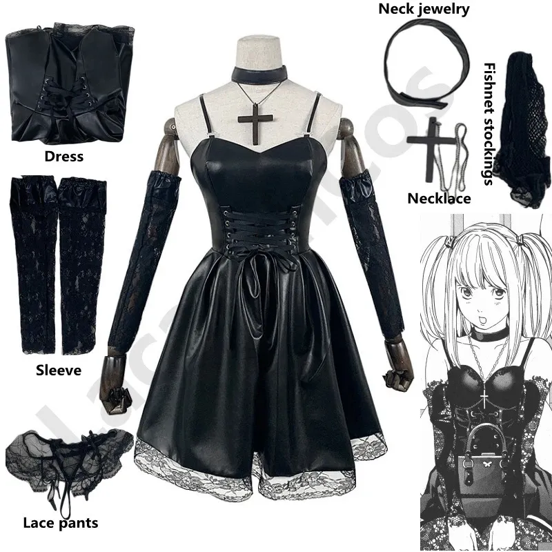 Death Note Costume Cosplay Misa Amane Similpelle Abito sexy Collo gioiellicalzecollana Uniforme Outfit Halloween 240110