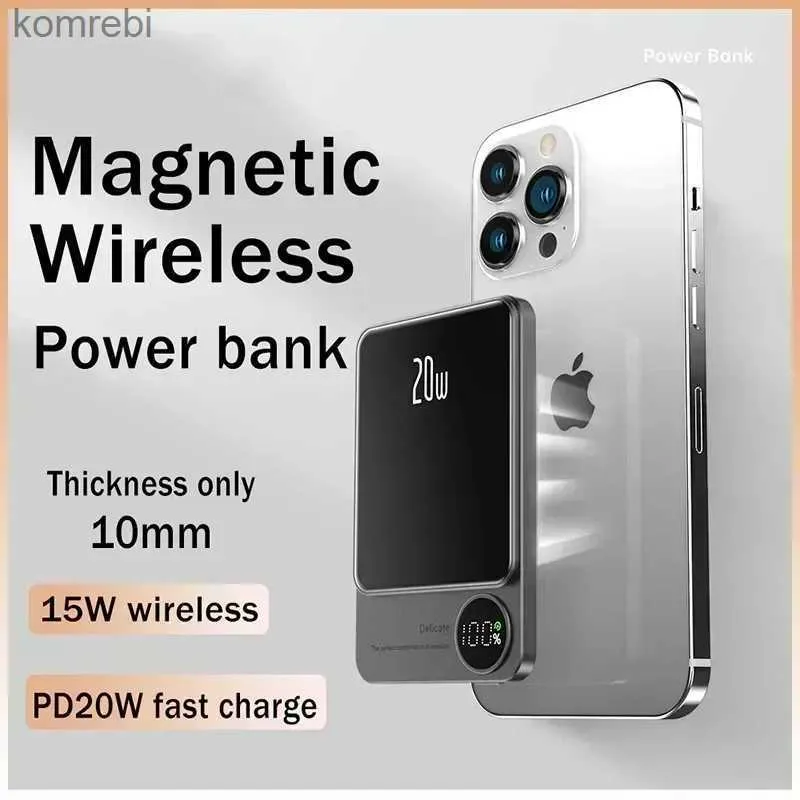 Banki zasilania telefonu komórkowego 10000 mAh przenośny PowerBank typ C Szybka ładowarka bezprzewodowa zasilanie magnetyczne dla iPhone'a 14 13 12 Samsung Magsafe Seriesl240112