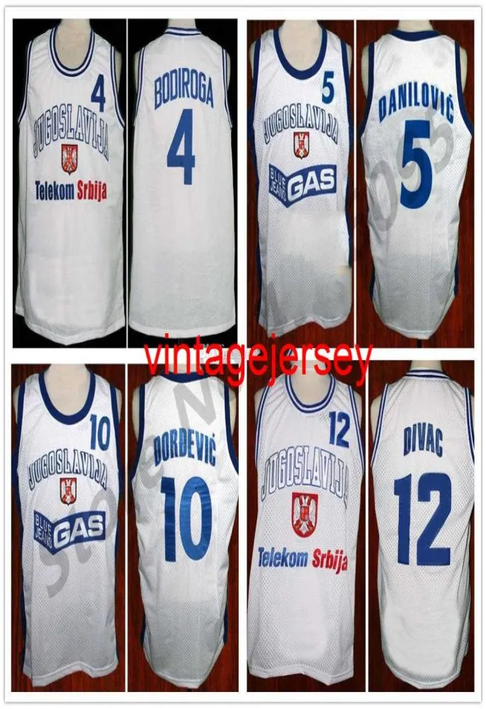 4 Dejan Bodiroga Camisas de Basquete 5 Predrag Sasha Danilovic 10 Aleksandar Djordjevic retro12 Vlade Divac Jugoslavija Iugoslávia 7789762