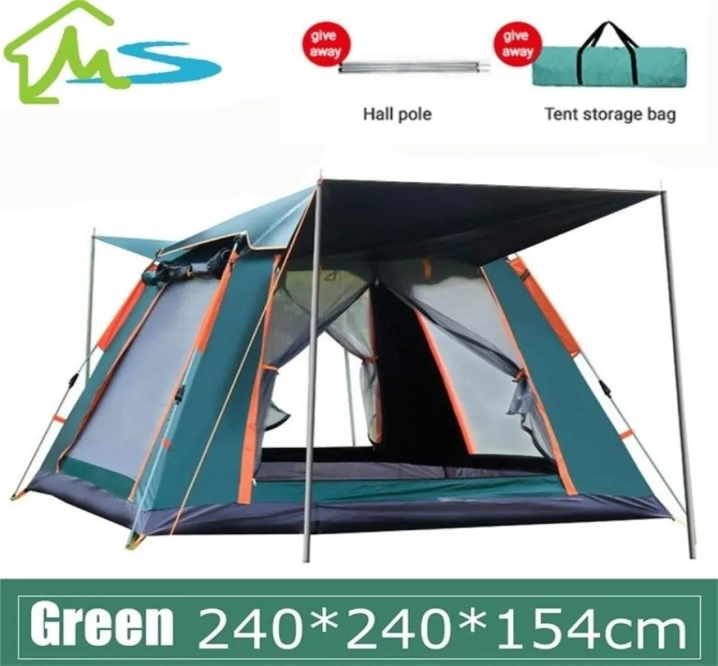 Automatisches, schnell zu öffnendes Zelt für 56 Personen, Rainfly, wasserdichtes Camping-Familienzelt, sofortiger Aufbau mit Tragetasche 2202165038706