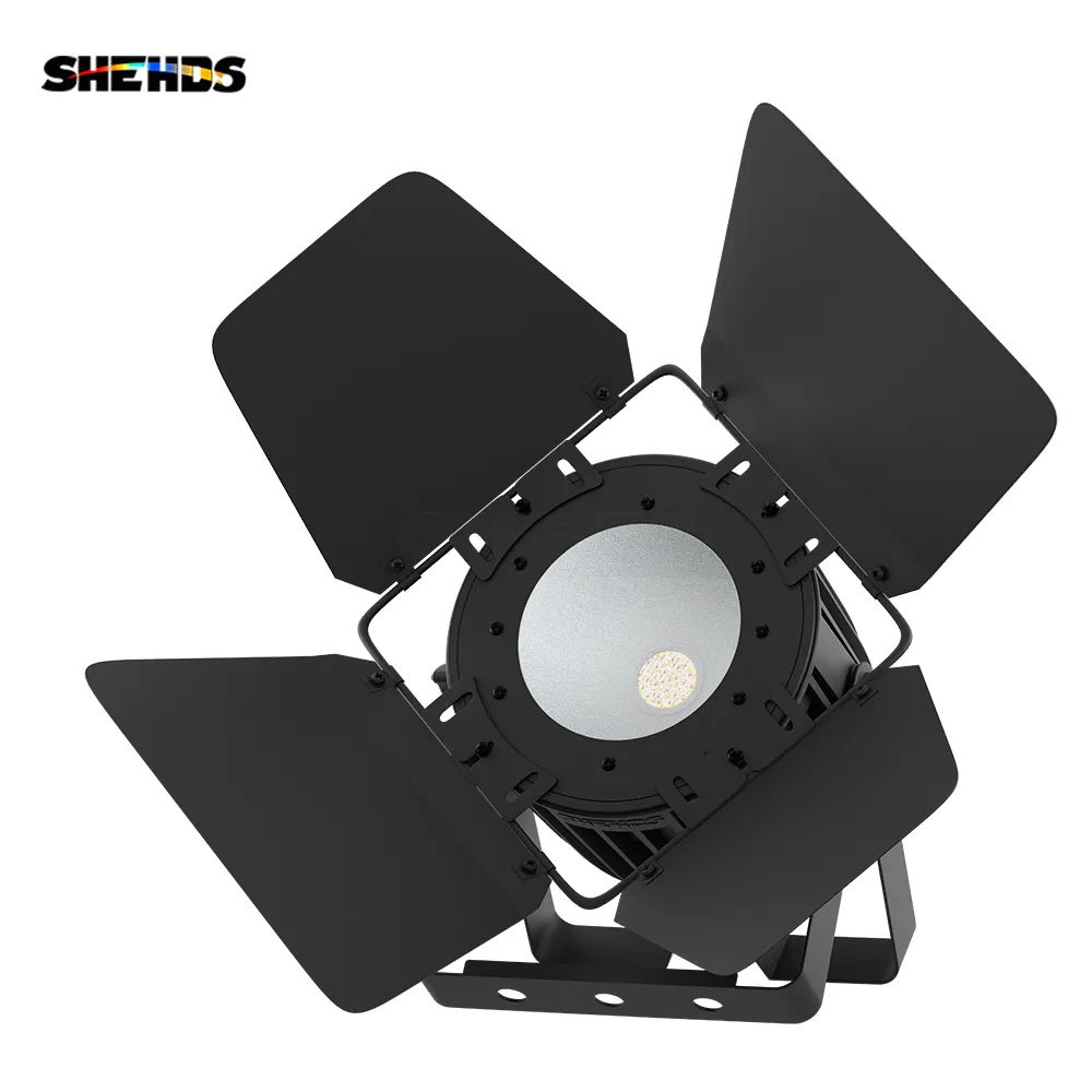 Shehds New 200W 6in1 RGBACL COB Light Light Aluminium Wash Lights مع باب الحظيرة لدي جي ديسكو حفل زفاف نادي DMX512 مشرق