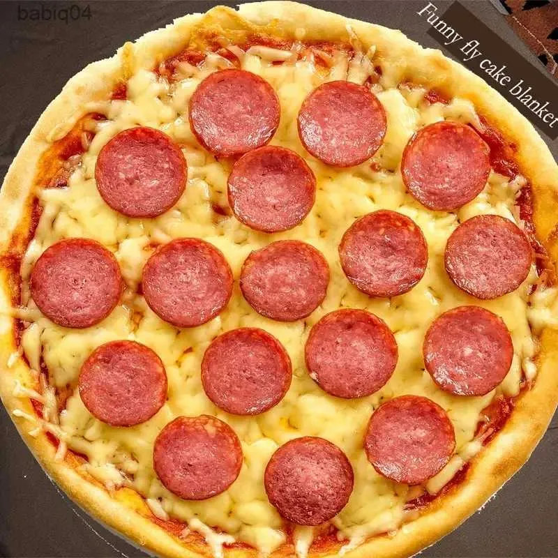 Koce 1PC miękki i ciepły pizza Flanelowy koc na wszystkie pory roku - idealny na kanapową sofę biurową i podróżowanie