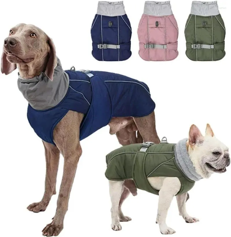 Vêtements pour chiens Manteau d'hiver Veste chaude imperméable Veste réfléchissante pour temps froid pour grands chiens moyens coupe-vent