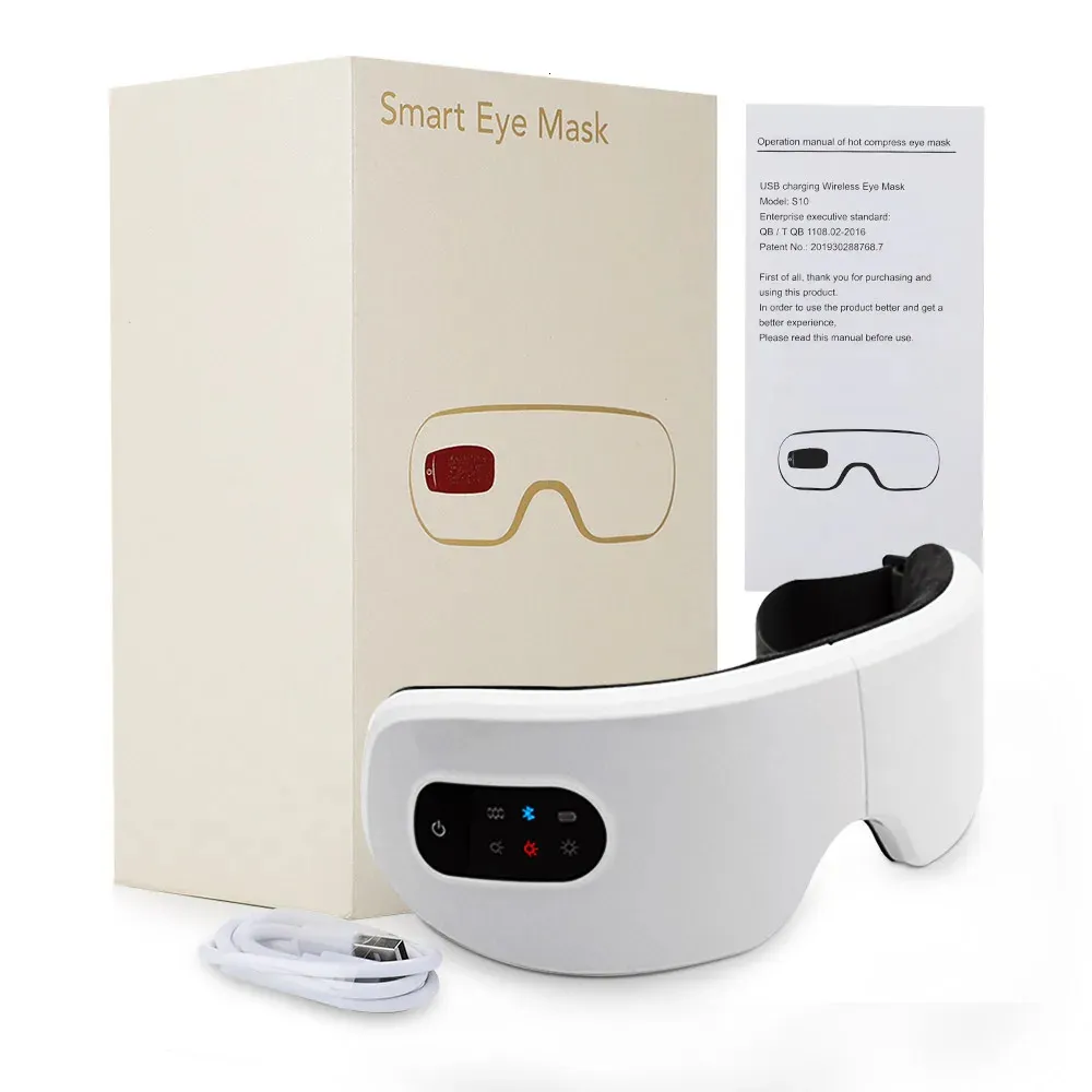 Masseur oculaire intelligent, Instrument de soins par vibrations, compresse, lunettes de Massage Bluetooth, pochette de Fatigue, protection contre les rides, 240110