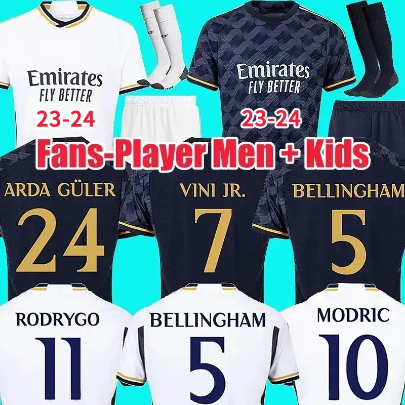 23/24 BELLINGHAM VINI JR Fußballtrikots MBAPPE Tchouameni 2023 2024 Fußballtrikot Real Madrids CAMAVINGA Rodrygo MODRIC Camisetas Männer Kinder Kit Uniformen.