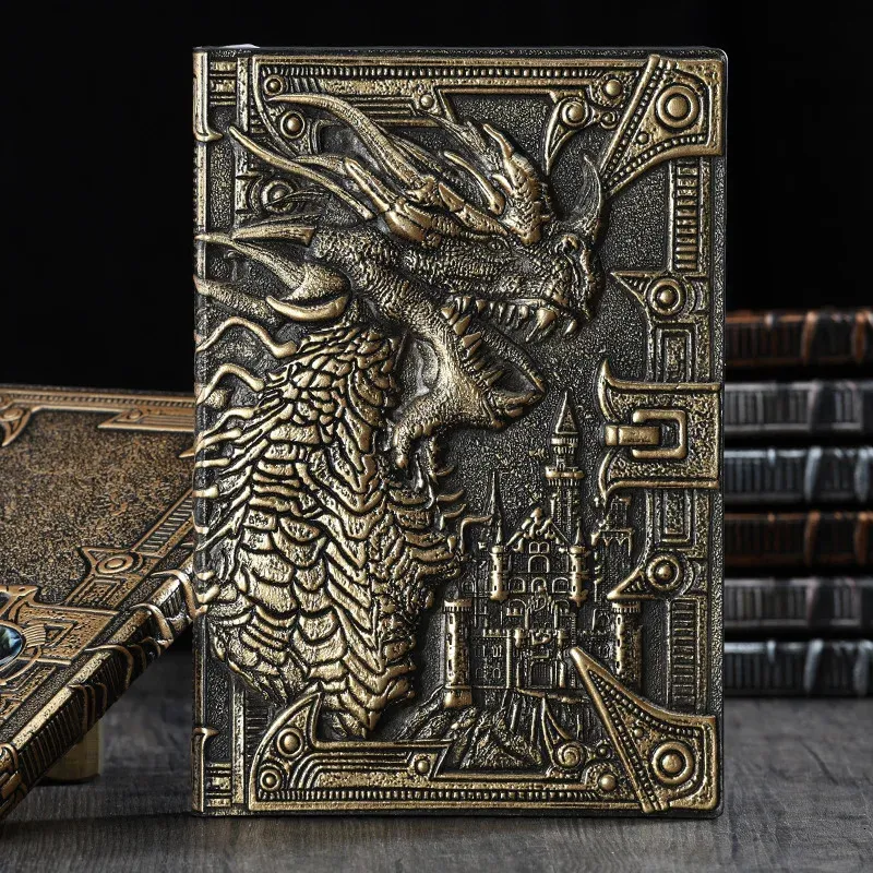 3d Threedimensional Dragon A5 Notebook European Retro Throwened PU Prossed Notepad Diary Business Present Office Supplies 240111