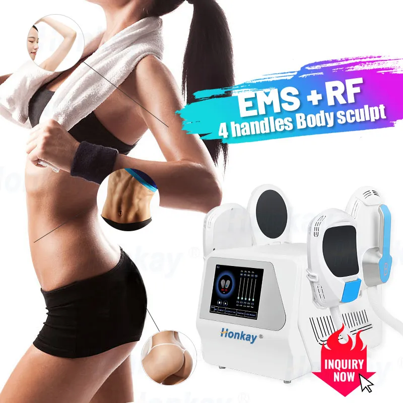 Für perfekte Körperästhetik 4 Griffe Emslim neo RF Body Sculpting Schönheitsgerät EMS-Muskel stimulieren Fettentfernung Muskelaufbau Fettverbrennung Muskeltrainer