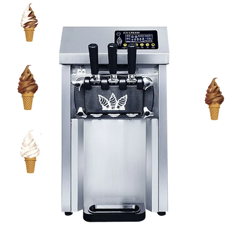 Flavors Hard Soft Ice Cream Machine Commercial Desktop Vertical Roll Maker Yogurt Making Vending For Sale