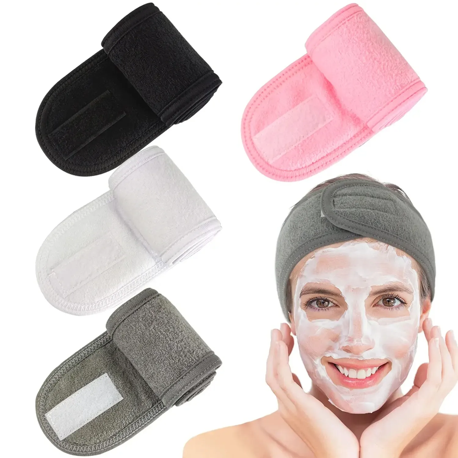Justerbart huvudband handduk Kvinnor brett hårband för yoga spa baddusch makeup tvätt ansikte kosmetisk pannband för kvinnliga damer smink tillbehör