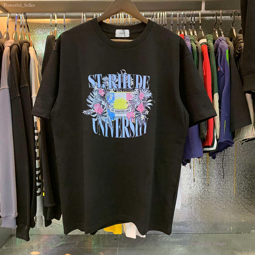 24SS Rhude T-shirt męscy designerka koszulka Teksowa koszulka dla mężczyzn ponadwymiarowa koszulka T-shirt 100%bawełny rhude tshirts vintage krótkie rękawy rozmiar 6134