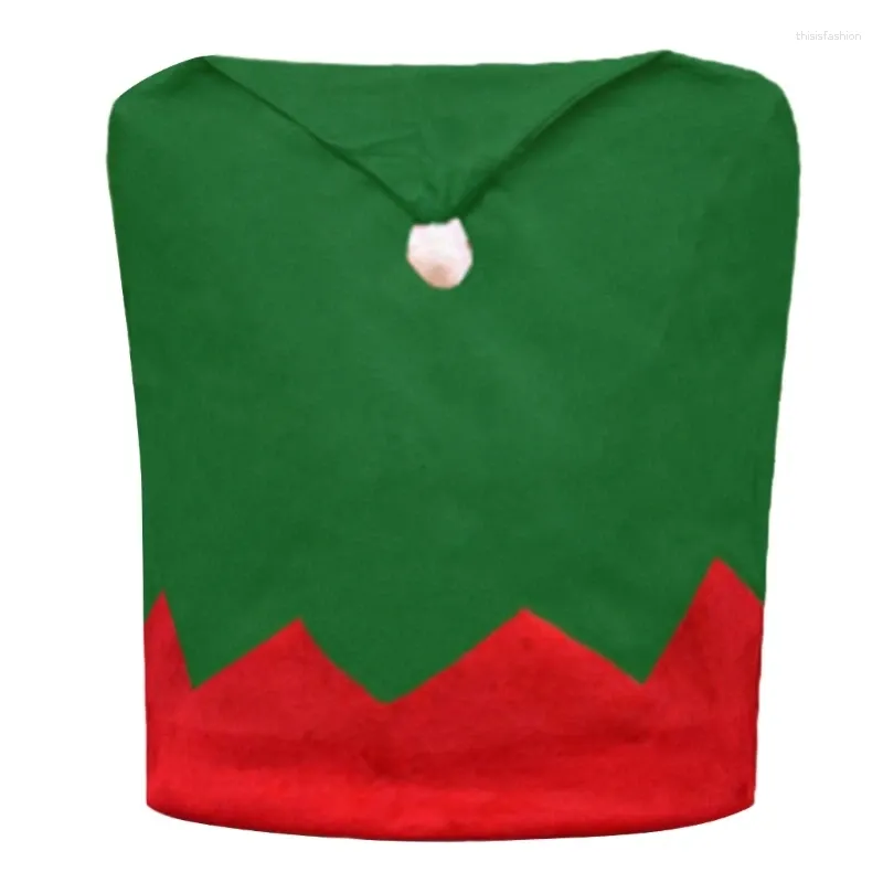Coprisedie Verde Cappello da Babbo Natale Decorazione della copertina posteriore natalizia per la casa 2024