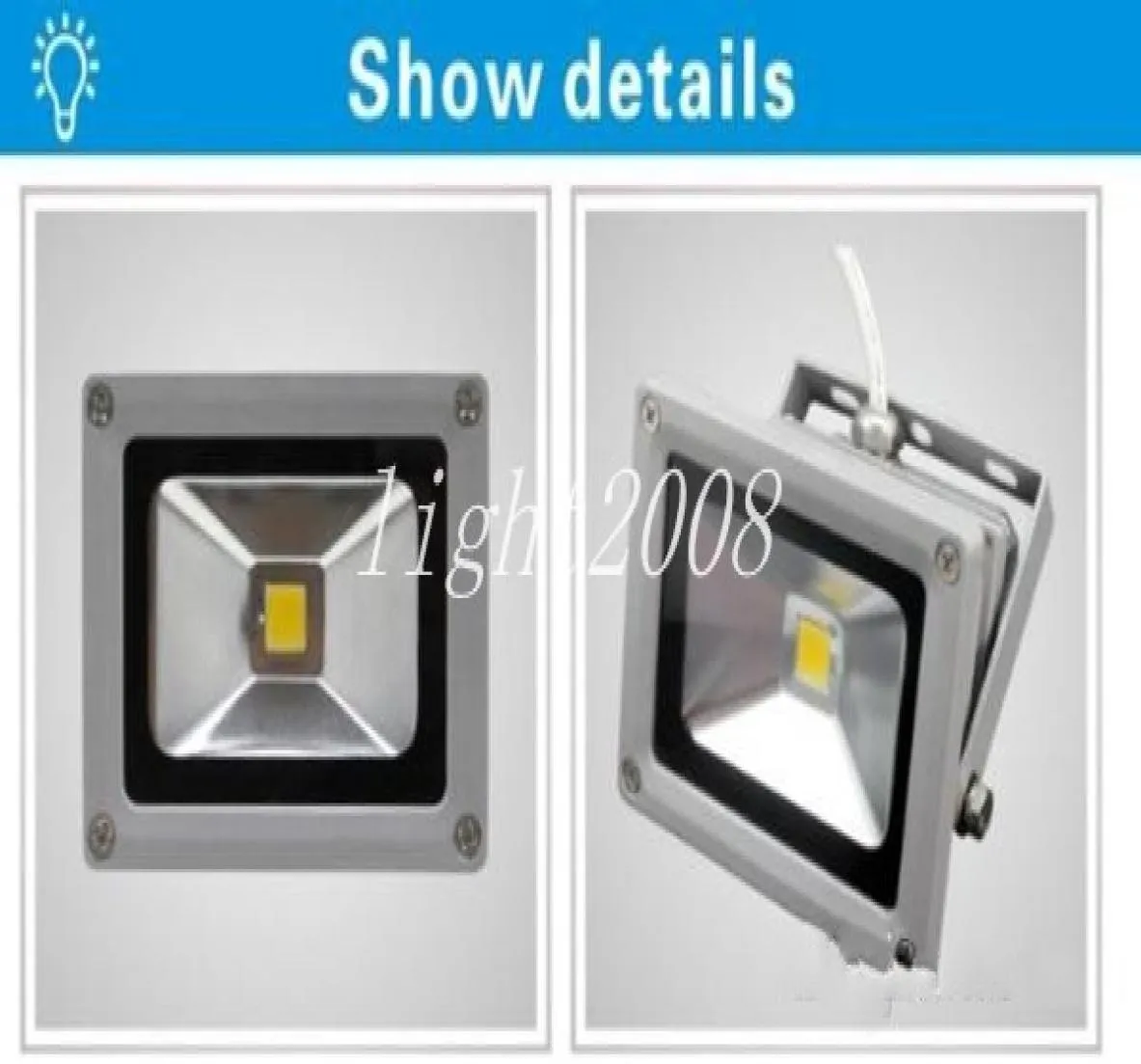 IP65 مقاوم للماء 10W LED LED في الهواء الطلق مصباح المشروع LED Power Powerlights WarmCool White 10W COB Chip 85265V 12V Super Brig5523883