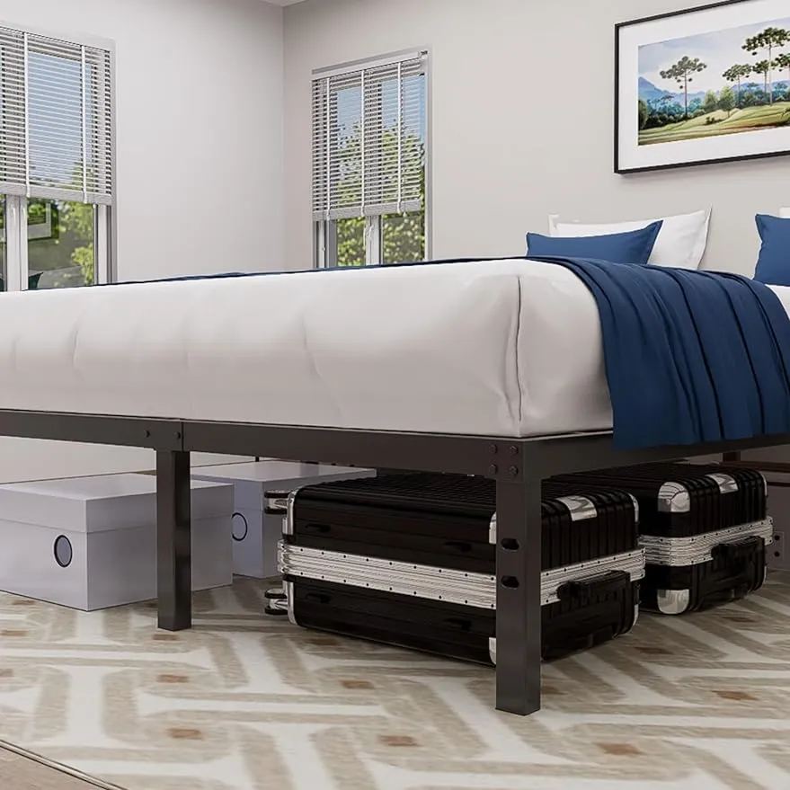 AUTSTA Full Size Bed Frame Easy Assembly, No Box Spring Needed, Heavy Duty Metal Platform Full Bed Frame with Plenty of Room for Storage