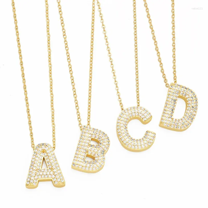 Pendant Necklaces Cross Border Jewelry Fashionable And Simple 26 English Letters Necklace Niche Temperament Versatile Collarbone Chain