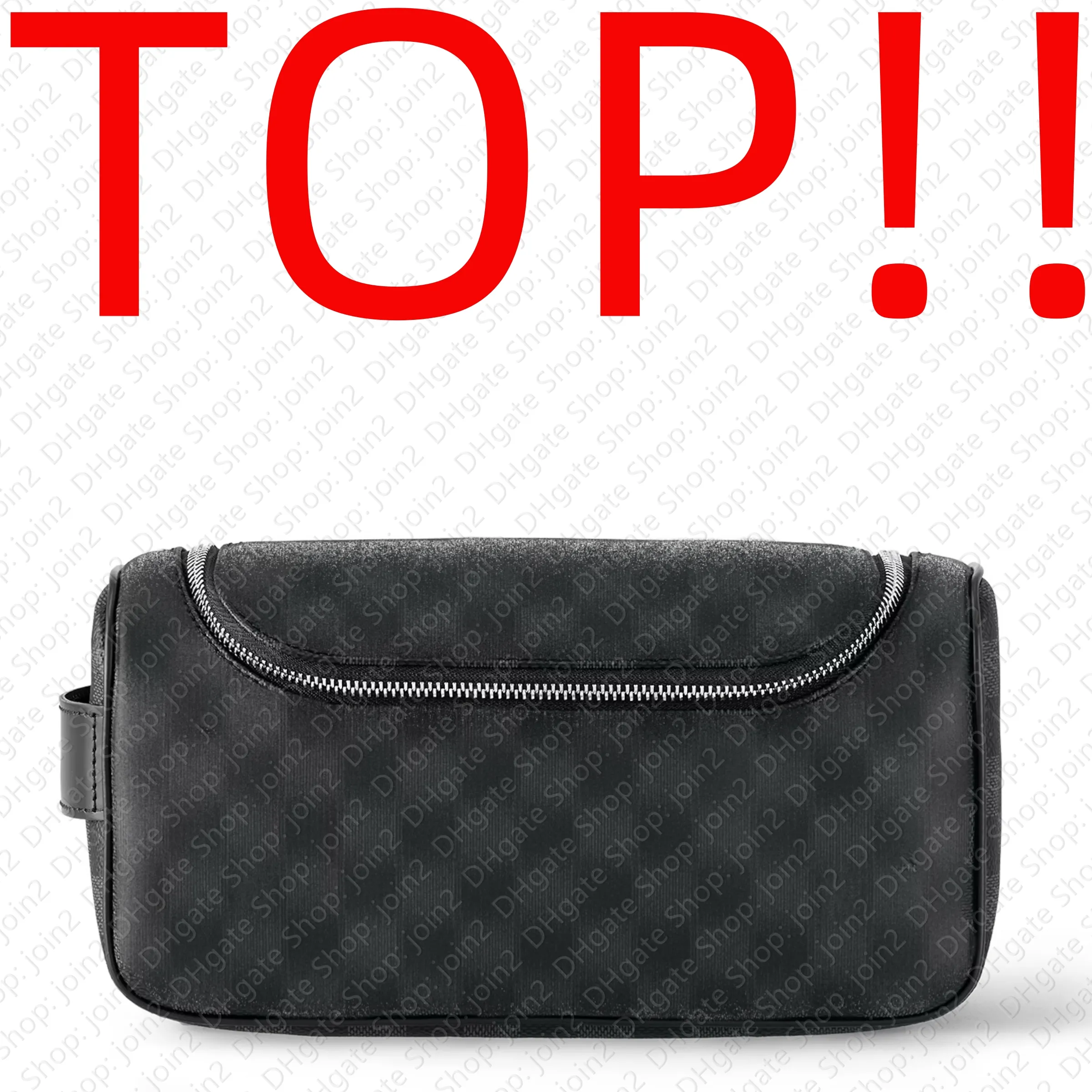 BOVENKANT. N47625 TOILETTASJE / Designer Dopp Kit Designer Heren Reistoilettasje GM MM Luxe Kingsize Toilettas Damier Grafiet Canvas Tas Merkbagage