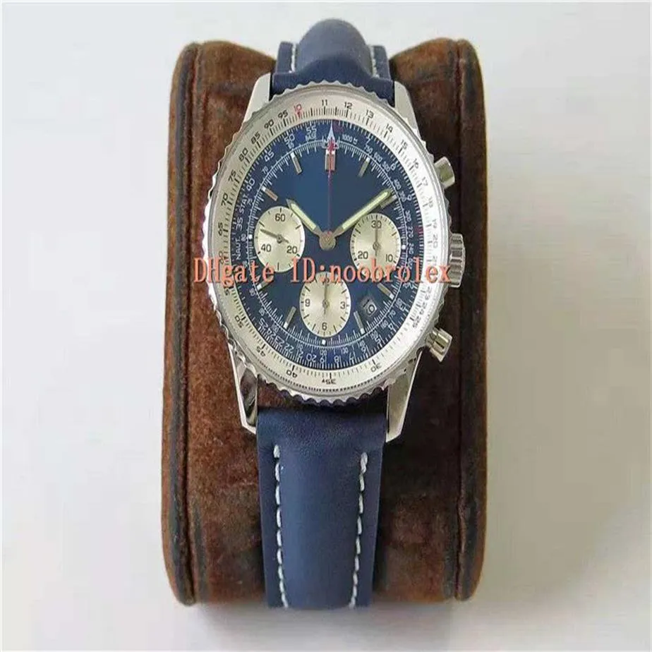 AL NAVITIMER Cronografo B10 Orologio da uomo ETA 7750 Automatico 28800vph Quadrante blu Acciaio 316L Zaffiro Lunetta girevole bidirezionale Lea334C