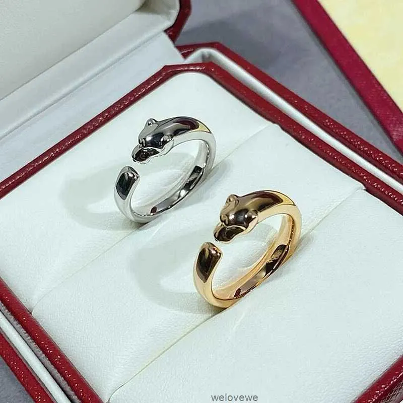 Hot Selling Classic Brand 925 Sterling Silver Leopard Head Ring Ladies Personality Trend Luxury Jewelry Party Couple Gift