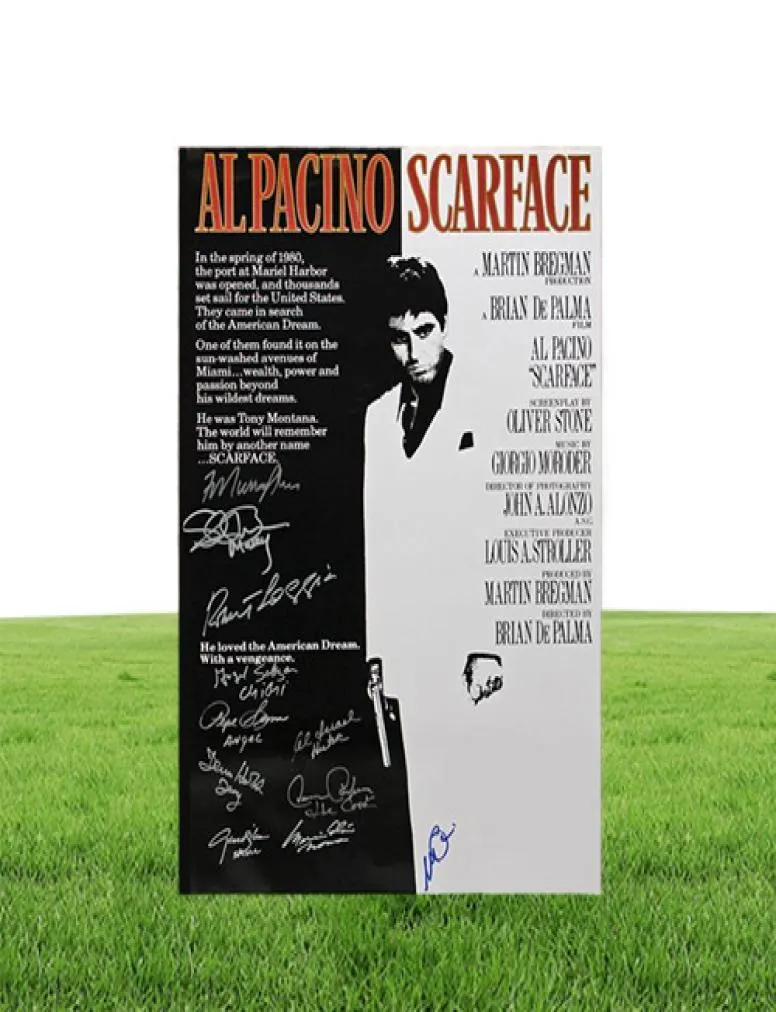 Signature film Scarface peinture affiche impression photos murales décoratives pour salon pas de cadre accessoires de décoration de la maison 11499590
