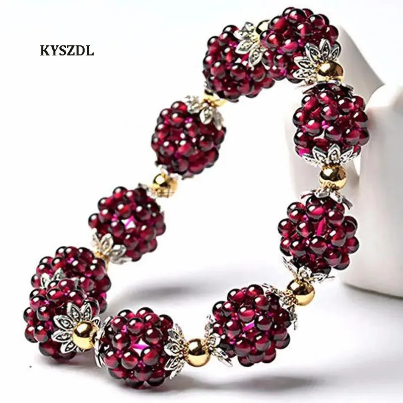 Bangles kyszdl sıcak satış yüksek kaliteli doğal garnet bilezik moda kadınlar kristal bilezik mücevher hediyeleri
