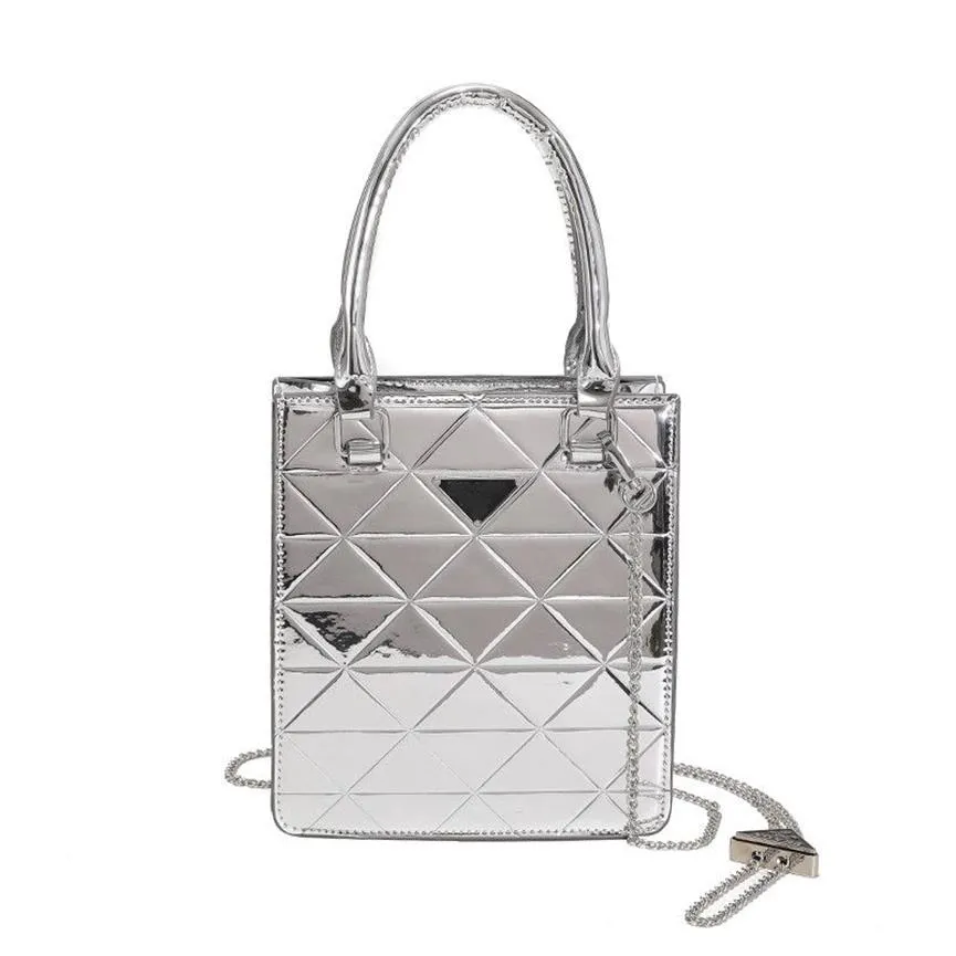 Miroir de style occidental tout-match Small Sac Femme 2022 Nouveau sac de messager Trendy Patent Le cuir brillant Diamond Single 237V