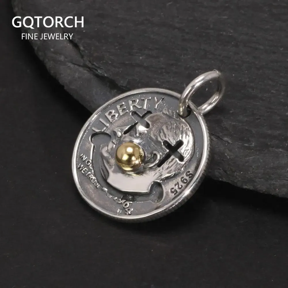 Pendants Genuine 925 Sterling Silver Vintage Clown Coins Men's and Women's Pendants Necklace Sweater Chain Jewelry