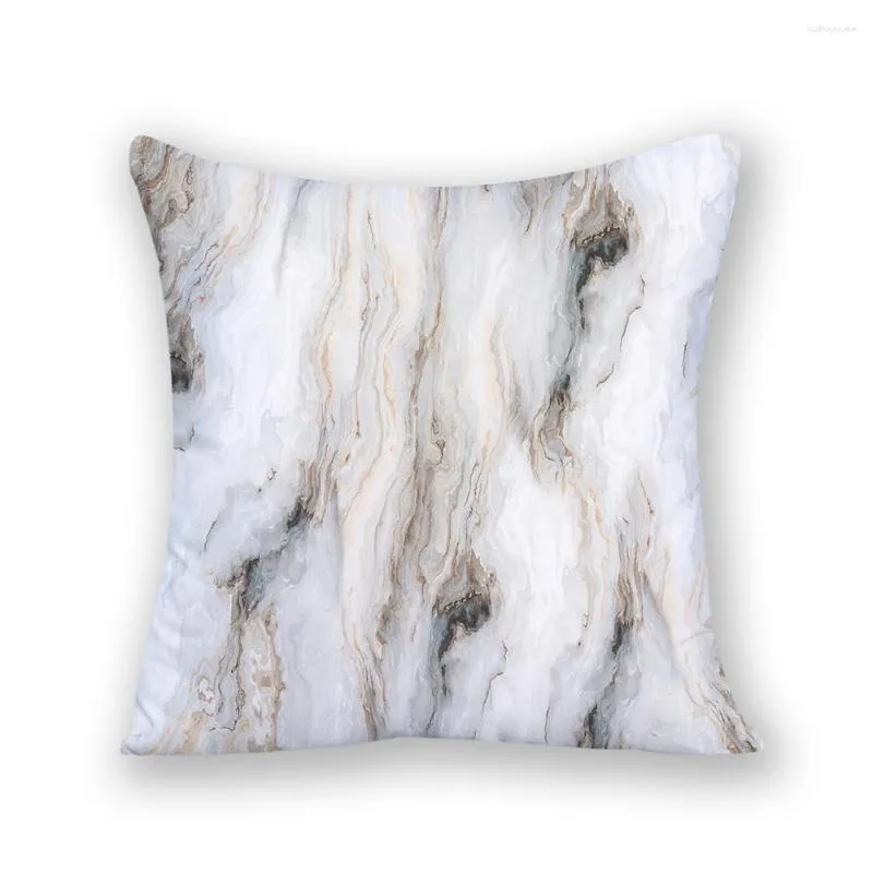 Pillow Nordic Decorative Cover Marble Texture Sofa Modern Case Gift Velvet Polyester Linen 45x45cm Office Bedroom E2379