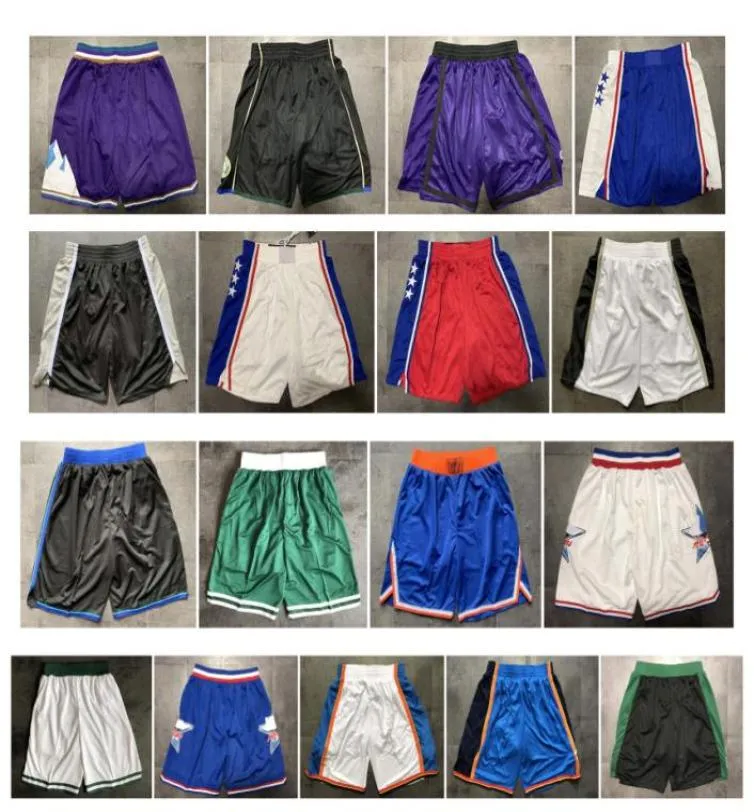 Pantaloncini da basket della squadra 2019 di alta qualità 1992 Pantaloncini All Star Pantaloncini sportivi Pantaloni college Bianco Blu Rosso Viola Nero1200262