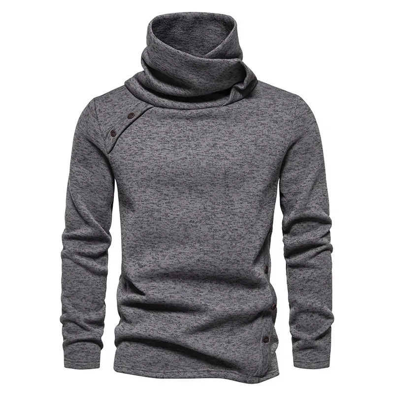 Men's clothing autumn and winter, Amazon's new high necked British style warm and casual men's pile up collar men's sweater trend