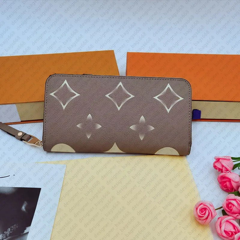 Designer-Geldbörse, hochwertige Geldbörse, Mode, Kartenhalter, echtes Leder, Damentaschen, geprägte Blume, lange Geldbörse, kurze Geldbörse, Designer-Clutch-Taschen für Damen