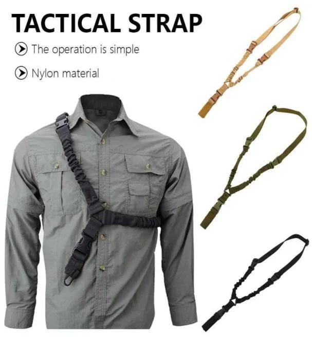 تكتيكي بندقية واحدة من بندقية حبال حزام الكتف نايلون قابلة للتعديل Airsoft Paintball Military Blun Strap Arstricies Army Runting Association 4464018