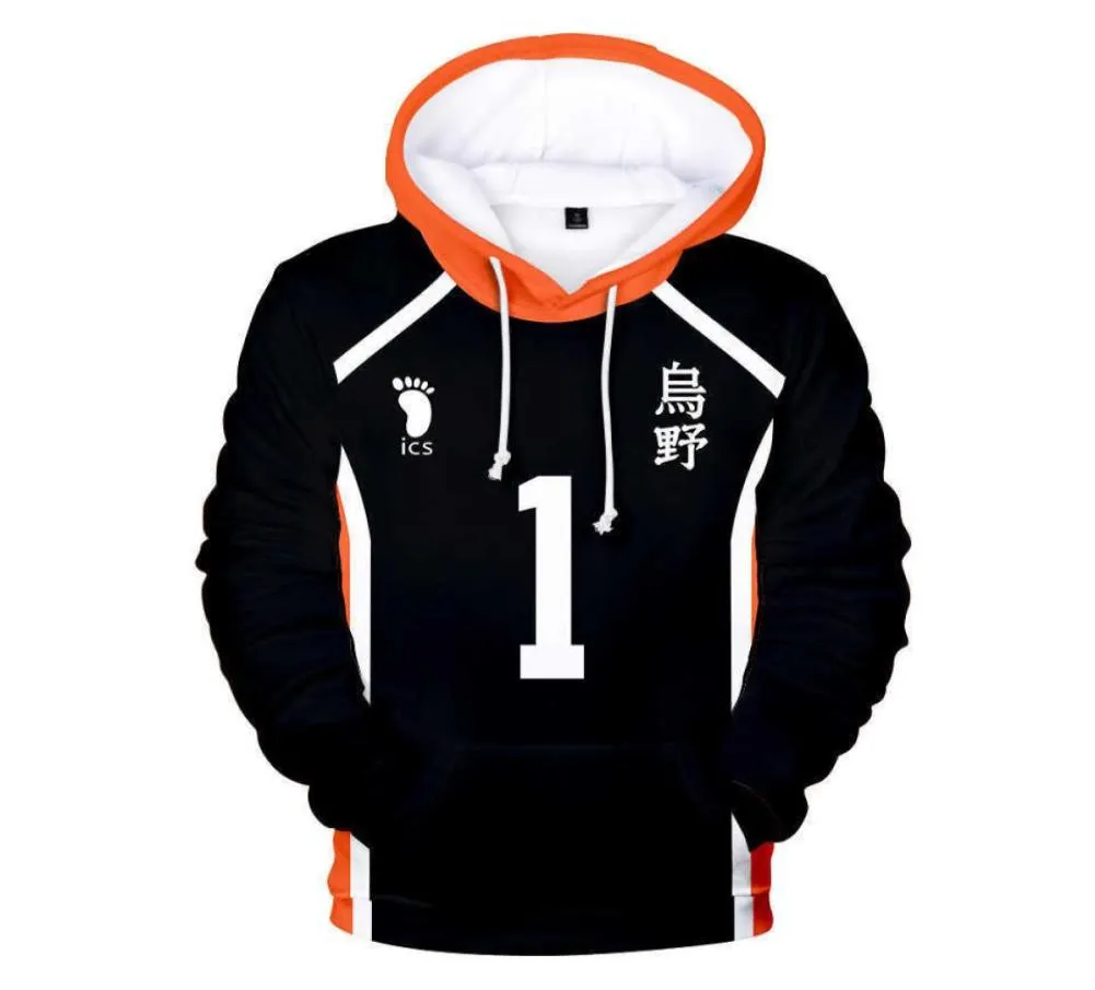 Haikyuu Hoodie Sweatshirt Unisex Erwachsene Kinder Hinata Shoyo Kageyama Tobio Cosplay Kostüm 3D-Druck Karasuno Lustiger Kapuzenpullover Anime X06103997773