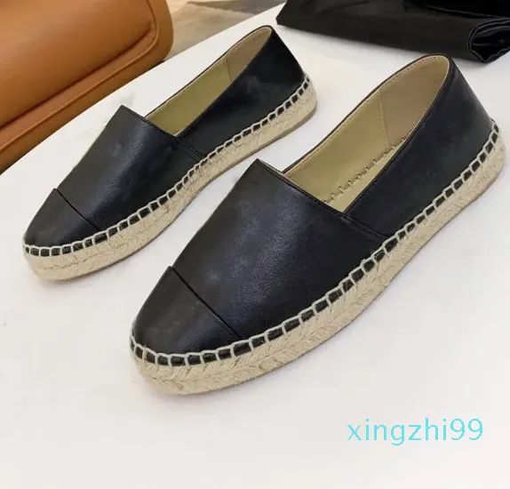 New leather Channel Dress Shoes Canvas Shoes Loafers Espadrilles woman luxe cap toe Genuine Leather Quilting Pure hand sewing womans flats