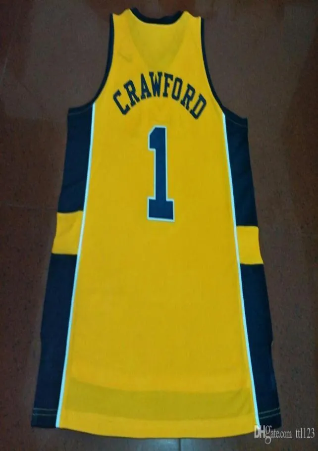 Günstiges Herren-Trikot 1 Jamal Crawford Michigan Wolverines College, Größe S4XL oder individuelles Trikot mit beliebigem Namen oder Nummer 3163795